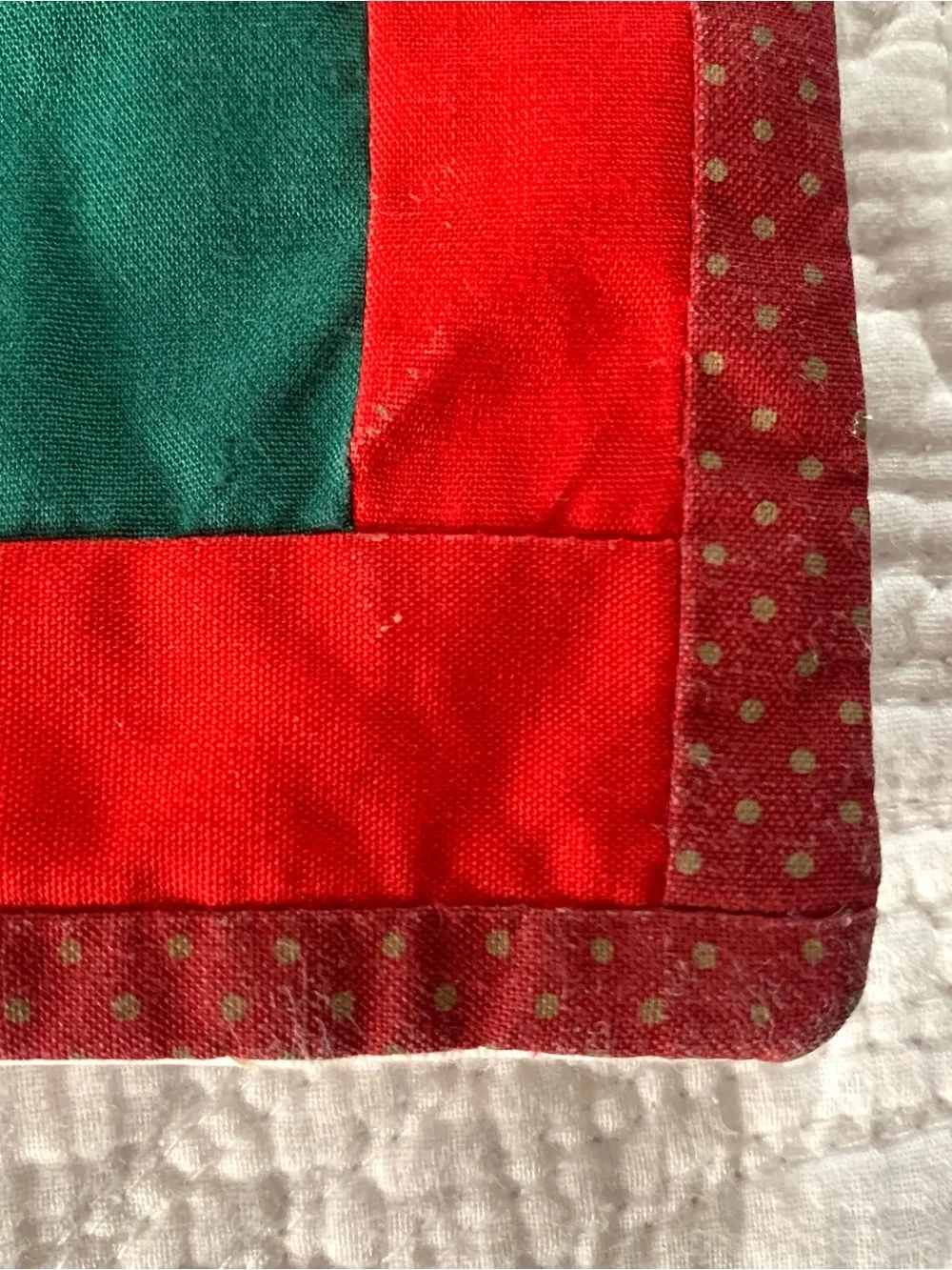 Set of 2 Vintage Quilted Christmas Placemats American Pacific Dining Cloth